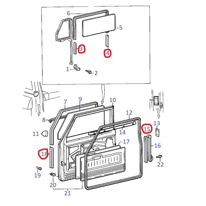 Oven lasin tiiviste, Landcruiser Series 40 1