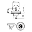 Ajovalon polttimo, R2, 45/40 W, 12 V, P45T-41 1