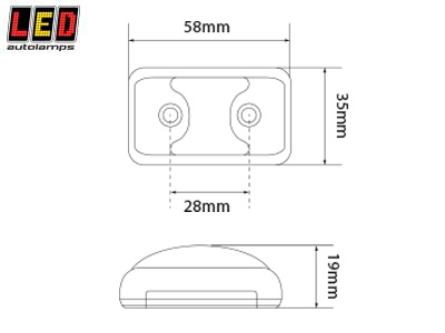 Led-äärivalo keltainen 12/24V 58x35x19 1