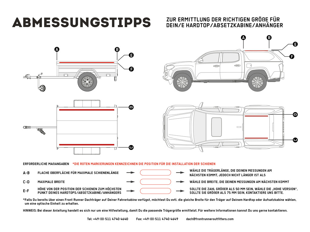 Pickupin kuomu tai perävaunu OEM Track Slimline II -telinesarjalla / korkea / 1425 mm (L) x 2368 mm (P) - Front Runner 7