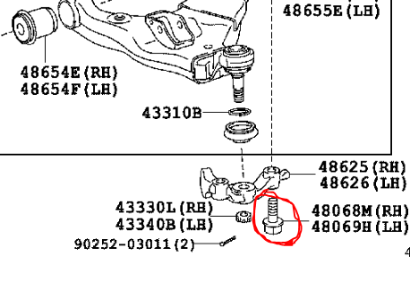 BOLT, Lower control arm 1