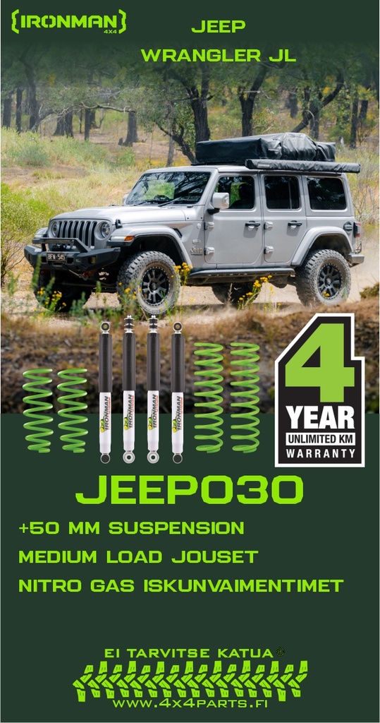 Jeep Wrangler JL 4D +50mm Alustasarja 1
