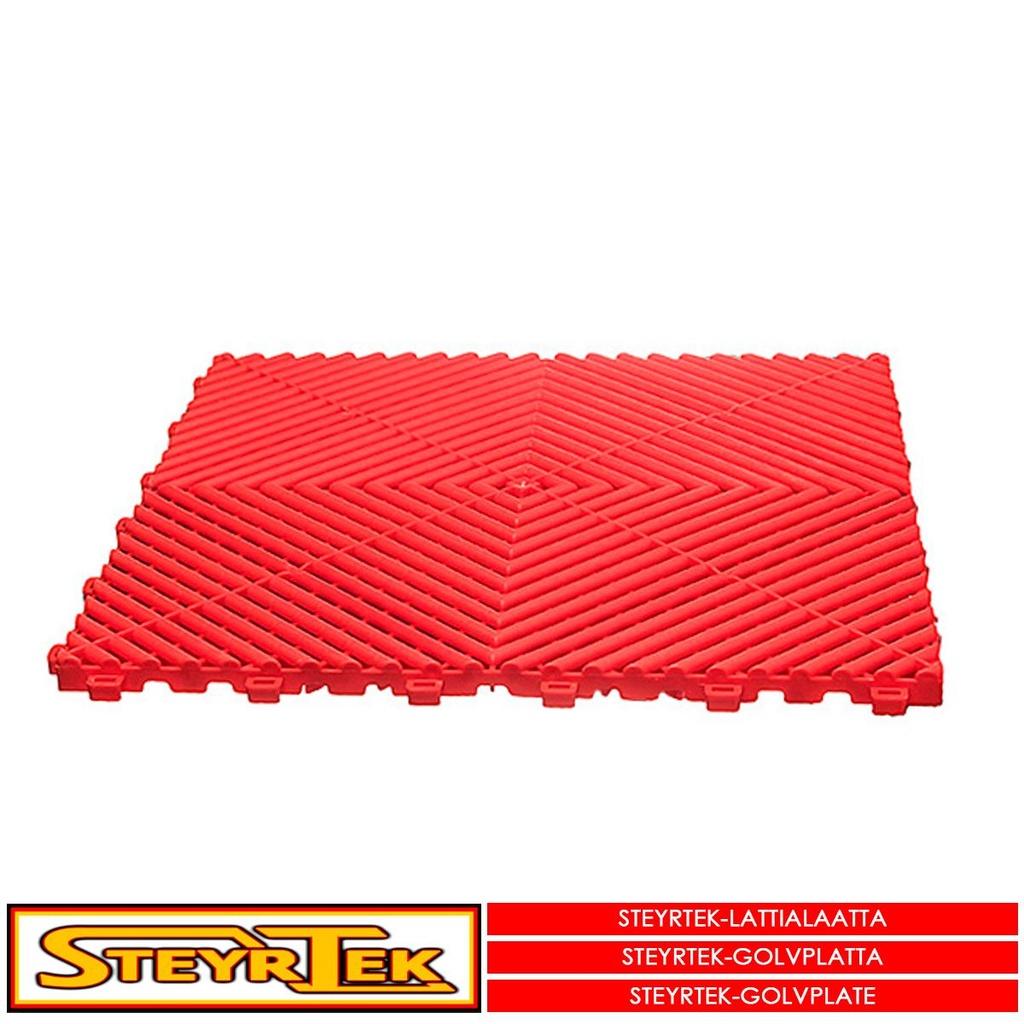 SteyrTek Lattialaatta, fire red 40x40cm 10x30 kpl