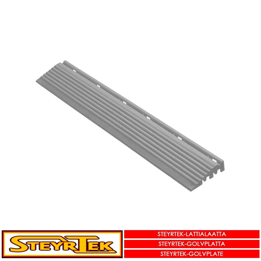 SteyrTek Lattialaatan reunapala, aluminium grey uros 6 kpl