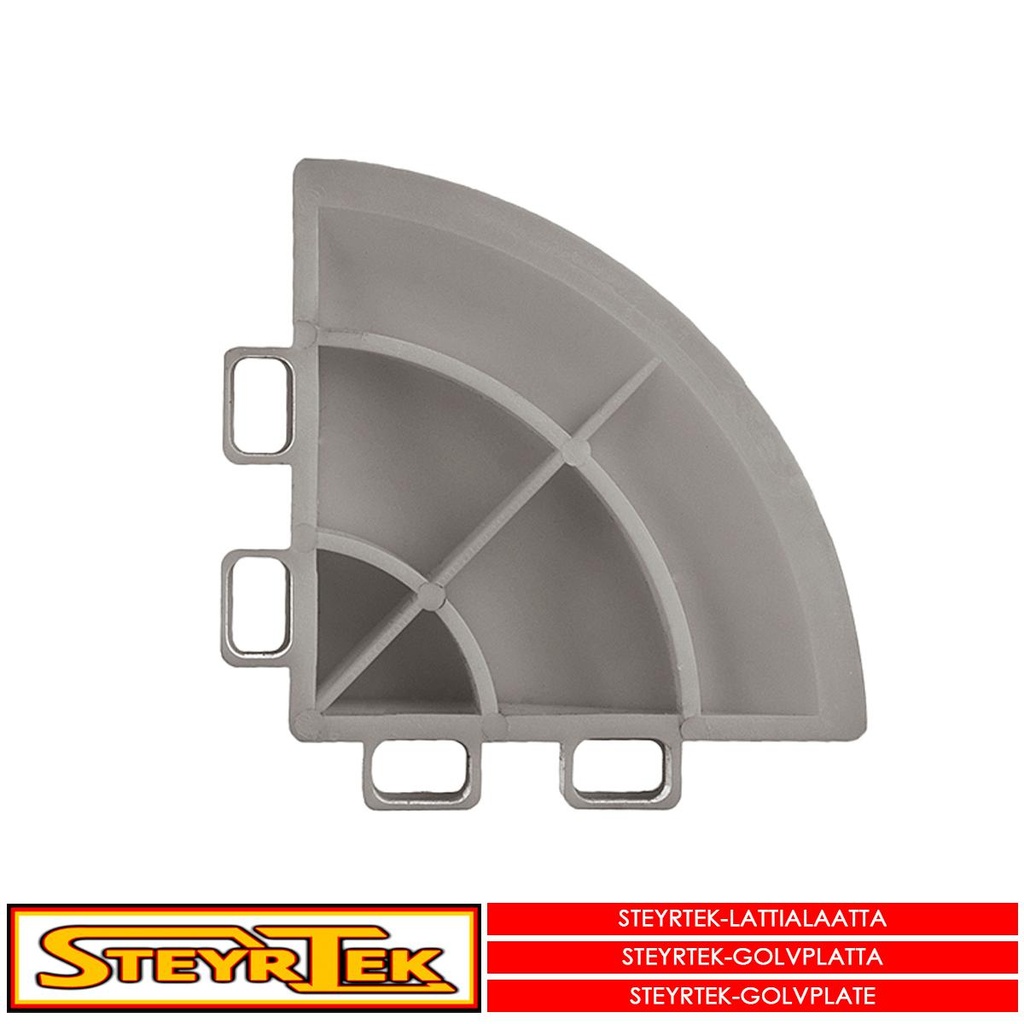 SteyrTek Lattialaatan kulmapala, aluminium grey 4 kpl