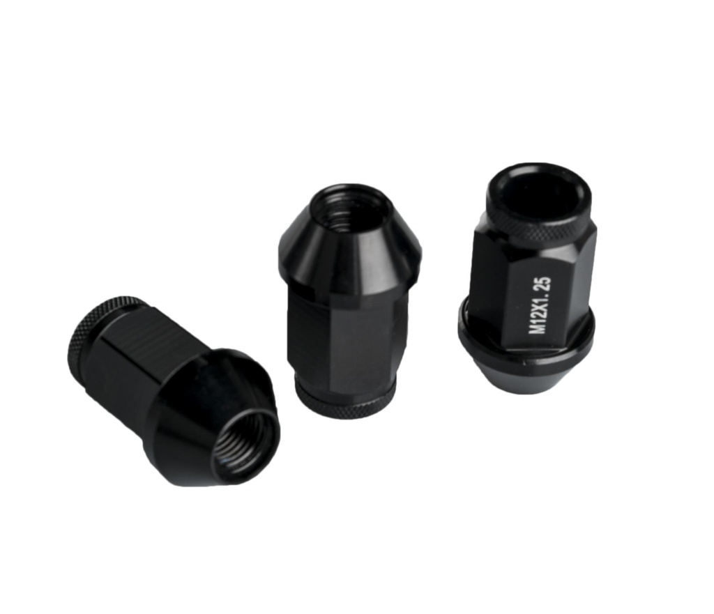 SteyrTek Alumiinimutterisarja musta 1,25mm nousu, 12mm, 16 kpl