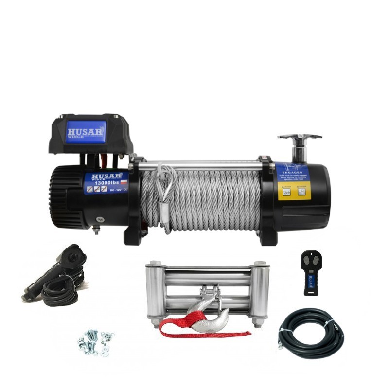 Husar vinssi, 13000 lbs, vaijeri, 24 V