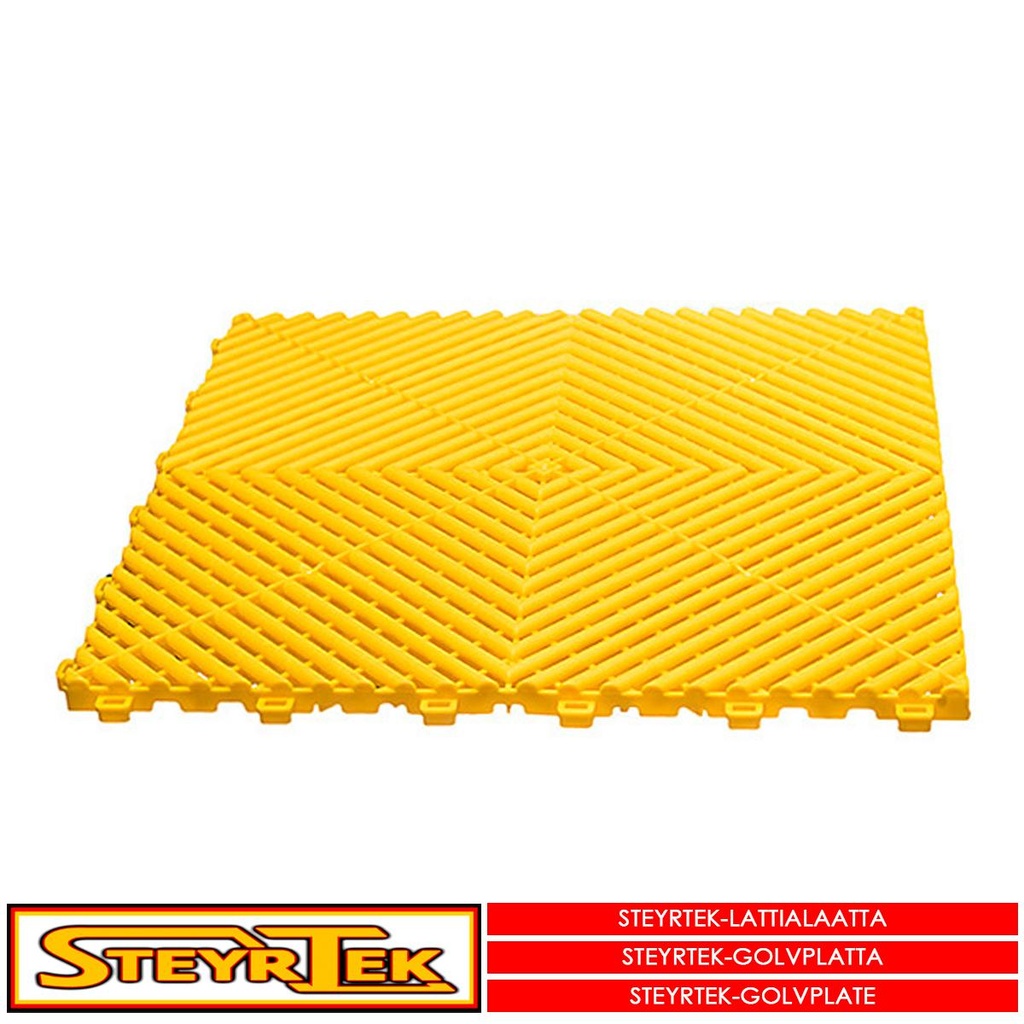 SteyrTek Lattialaatta, racing yellow 40x40cm 30 kpl